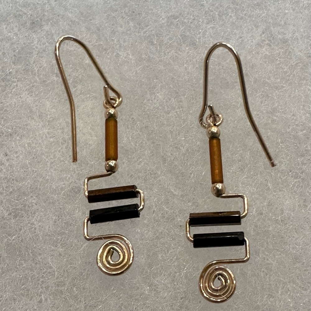3/$35 Elongated Architectural designed Gold filled wire earrings - Picture 7 of 7